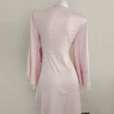 New Ice Silk Lotus Leaf Side Broad Sleeves Bathrobe New Lady Sexy Lace With Coat Morning