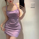 Pieces Free Mail] Thai Shiny Tiring Tie Collar Body Elastic Bag Sling Dress In Summer And