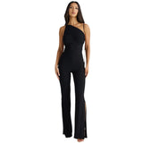 Zingj Summer Women's Wear Personality Street Back Pleated Slit Slim Strap Jumpsuit