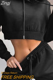 2023 Winter Fashion Outfits for Women Tracksuit Hoodies Sweatshirt and Sweatpants Casual Sports 2 Piece Set