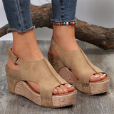 Roman Sandals Flat-Soled Thick-Soled Sandals Large-Size Shoes Fish-Mouthed Women's Slopes