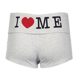 Hottie Letter Print Bag Hip Shorts Sexy Skinny Peach Hips Hot