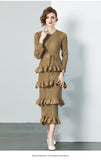Folded Dress Woman 2025 New Design Feel Fat Mm Fashion Temperament Reduction Cake