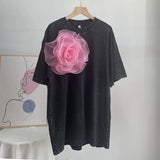 Summer New Hot Water Washing Wax Dye Faded Short-Sleeved Street Style To Make Old Cotton T-Shirt