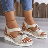 Thick-Solled Sandals 2025 Summer New Waterproof Table Sandals Fashion Slope
