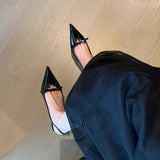 Zingj Essence! High Heel Baotou Sandal Female 2024 New Bow Black Pointed Thin Heel Back