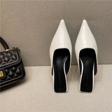 Spring New Temperament Show Thin Pointed Cat And Baotou Cool Slippers Women Wear Fine And Leisure Muller Half