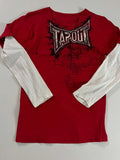 Street Trendy TAPOUT Printed T-Shirt Fake Two-Piece Blouse Casual Hip-Hop Long-Sleeved
