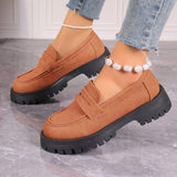 Spring And Autumn New Lof Shoes Pine Cake Thick Sole Foot Casual Single Shoes British Wind Coarse Fashion Women's