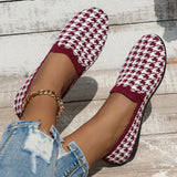 Flying Weaving Breathable Round Head Flat-Soled Single-Shoe Women's Color Sets Lazy People Working Happy Shoes