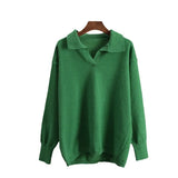 And Winter New Polo Collar Knitted Women's Sweater Hot Selling