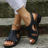 Casual Sandals 2025 Summer New Fashion Retro-Dew Round-Headed Beach Roman