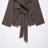 Women's Clothing Explosion Fashion Long-Sleeved Waist Short Wind