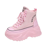 Autumn New Dad Shoes Korean Version Simple Ins Women's Shoes Platform Increased Casual Web Red High Help Sports Shoes