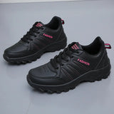 And Autumn Flat Leather Shoes Women's Fashion Outdoor Running Shoes Ladies Casual Shoes Light Travel