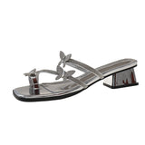 Butterfly-Coat Sandals Women Wear 2025 New Crystal Coarse Sandals Women's Summer