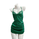 Sling Pyjamas Woman 2025 New Beautiful Back Thin Airable Ice Silk High-End Lace Lace Aja Skirt
