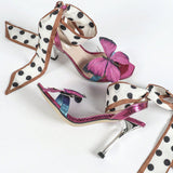 Women's High-Heeled Sandals Direct Phantom Butterfly Soft Ribbon Mirror Snake-Snake Elegant Women's