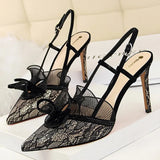 Shoes Lace Hollow Woman Pumps Sexy High Heels Party Shoes Fashion Women Heels Ladies Shoes Women Sandals Plus Size 42