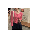 Zingj Sense Long-Sleeved T-Shirt Female 2024 Spring And Autumn New Korean Version Slim Careful Machine Bottom Shirt Short Student