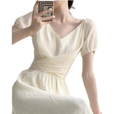 Break French Dress Niche Design V Neck Retro Summer Temperament Gentle Style First Love