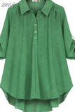 Autumn New Blouse Women Shirt Sleeve Solid Turn-down Collar Shirts Casual Office Lady Loose Shirts Tops Grey Blusas
