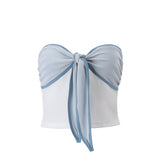 Zingj Women's Fall 2024 New Fashion Sexy Pure Desire Sweet Spicy Wind Bow Knot Color Wrapped Chest