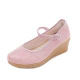 Zingj Heels Single Shoes Pure Color Plain Spring And Autumn Cloth Shoes Jacquard Cotton Buckle Retro Women's