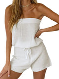 New Beach Hoodie Solid Color Sexy Breast Drawstring Jumpsuit Sunscreen
