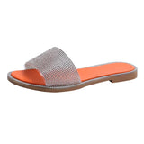 Women's Shoes 2025 Summer New Korean Version Of The Fashion Wearing Sandals Water Drill Flat Beach
