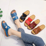 Women's Shoes 44 Large Size 43 Sandals Fashion Retro Solid Slope And Slippers Women's