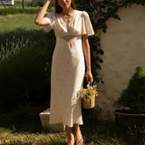 Women's Dress 2025 New Temperament Slanted Shoulders High-Waisted Long Loose Irregular Evening
