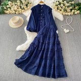 New French Wearing Women's Clothing Printing With Chest Pads With Chest Slings + High Waist Slim Half Skirt Two