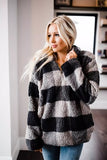 Autumn And Winter Explosion Coat Loosely Thick Lattice High-Necked Plush Coat Coat