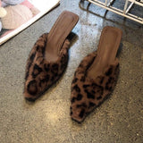 Casual Hairy Half-Slippers Women Wear 2025 New Autumn And Winter Korean Version Of The Pointed Lazy Comfortable Single