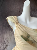 Zingj God Venus Diagonal Shoulder Top Greek Oil Painting Open Shoulder Mesh Gauze Print Pink Pure Desire Hot Girl