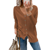 Zingj And Winter New Knit Cardigan Female Loose Jacket With Woolen Sweater V-Neck Sweater Coat Women's Clothing-Outfit