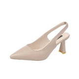 Spring And Summer New Pointed High-Heeled Shoes Women Fine Heel Head Sandals Behind The Empty Light Single