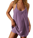 Summer Explosion Lady Slings Joint Shorts Dressing Dress Casual