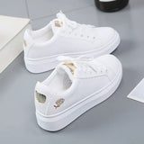 Fresh Little White Shoes Women Breathable Fashion Foundation Ocean Gas Flat Bottom Junior High School Students Leisure Sports Shoes Injection