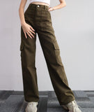 New Jump Casual Trousers Mid-Rise Three-Dimensional Pocket Trousers Waist-Up