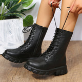 Winter New Large-Size Front With Thick Bottom Chkles And Fashion Buckle Round Head Martin Boots