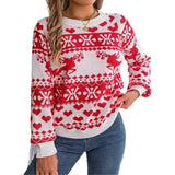 Shooting 2025 Autumn And Winter Christmas Deer Pattern Long-Sleeved Jacket Sweater Women's