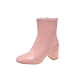 Temperament Fashion Short-Skin Women 2025 Autumn And Winter New Korean Version Of High And Thin Boots Large Size Side Zipper Coarse And Female