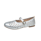 Hollow Mary Treasure Shoes Women 2025 Autumn Round Head Casual Button Button Single Shoe Trend Hit Female