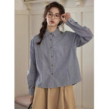 And Autumn Striped Long-Sleeved Shirt With Loose Belly Tops 2025 New Thin Casual Age-Red Shirt
