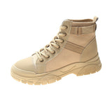 Zingj Boots Women Spring 2023 New High-Top Canvas Shoes British Style Breathable Thin Ankle Boots Ties With Work
