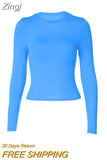 Women's Basic Long Sleeve Crop Top Solid Color Crew Neck Cozy Stretchy Slim Fitted Cropped T Shirts Pullover
