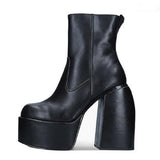 Autumn And Winter New Square Head High And Small Short Boots Female Short Barrel Thick And Martin