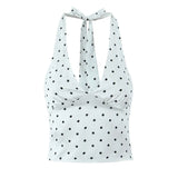 New Wave Point Printing Hanging Neck Sling Slings Wave Point Skirt